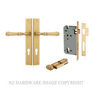 IVER 13206KENTR60KT VERONA KEY-TURN ENTRANCE LOCK KITSET RECTANGULAR PLATE BRUSHED BRASS