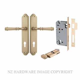 IVER 13218KENTR60KT VERONA KEY-TURN ENTRANCE LOCK KITSET SHOULDERED PLATE BRUSHED BRASS