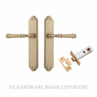 IVER 13218KPASS60 VERONA PASSAGE LATCH KITSET SHOULDERED PLATE BRUSHED BRASS