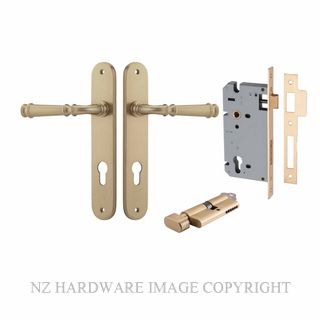 IVER 13230KENTR60KT VERONA KEY-TURN ENTRANCE LOCK KITSET OVAL PLATE BRUSHED BRASS