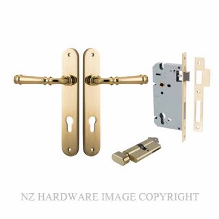 IVER 10230KENTR60KT VERONA KEY-TURN ENTRANCE LOCK KITSET OVAL PLATE POLISHED BRASS
