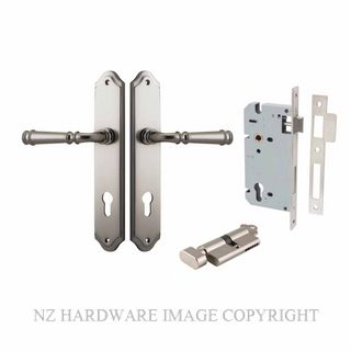IVER 14718KENTR60KT VERONA KEY-TURN ENTRANCE LOCK KITSET SHOULDERED PLATE SATIN NICKEL