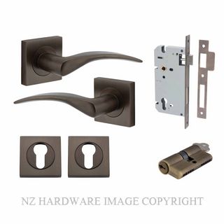IVER 0281KENTR60KK OXFORD KEY-KEY ENTRANCE LOCK KITSET SQUARE ROSE SIGNATURE BRASS