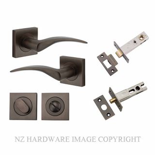 IVER 0281KPRIV60 OXFORD PRIVACY LATCH KITSET SQUARE ROSE SIGNATURE BRASS