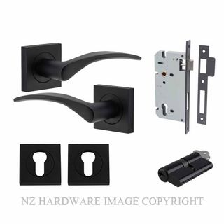 IVER 0283KENTR60KK OXFORD KEY-KEY ENTRANCE LOCK KITSET SQUARE ROSE MATT BLACK