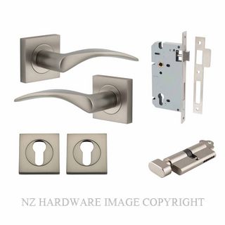 IVER 0289KENTR60KT OXFORD KEY-TURN ENTRANCE LOCK KITSET SQUARE ROSE SATIN NICKEL