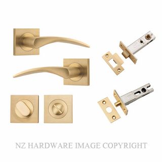 IVER 0459KPRIV60 OXFORD PRIVACY LATCH KITSET SQUARE ROSE BRUSHED BRASS
