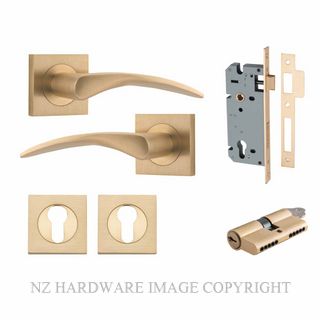 IVER 0459KENTR60KK OXFORD KEY-KEY ENTRANCE LOCK KITSET SQUARE ROSE BRUSHED BRASS