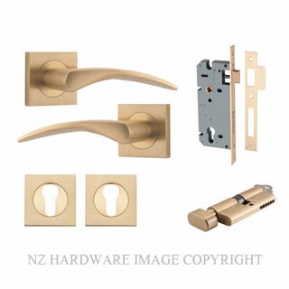 IVER 0459KENTR60KT OXFORD KEY-TURN ENTRANCE LOCK KITSET SQUARE ROSE BRUSHED BRASS