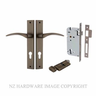 IVER 10704KENTR60KT OXFORD KEY-TURN ENTRANCE LOCK KITSET RECTANGULAR PLATE SIGNATURE BRASS