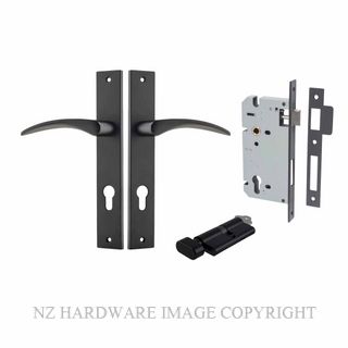 IVER 12704KENTR60KT OXFORD KEY-TURN ENTRANCE LOCK KITSET RECTANGULAR PLATE MATT BLACK