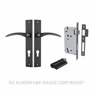 IVER 12704KENTR60KK OXFORD KEY-KEY ENTRANCE LOCK KITSET RECTANGULAR PLATE MATT BLACK