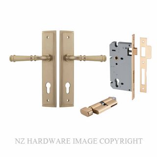 IVER 13242KENTR60KT VERONA KEY-TURN ENTRANCE LOCK KITSET STEPPED PLATE BRUSHED BRASS