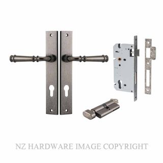 IVER 13706KENTR60KT VERONA KEY-TURN ENTRANCE LOCK KITSET RECTANGULAR PLATE DISTRESSED NICKEL