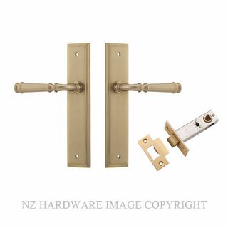 IVER 13242KPASS60 VERONA PASSAGE LATCH KITSET STEPPED PLATE BRUSHED BRASS