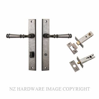 IVER 13706KPRIV60 VERONA PRIVACY LATCH KITSET RECTANGULAR PLATE DISTRESSED NICKEL