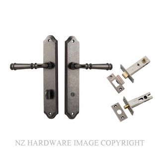 IVER 13718KPRIV60 VERONA PRIVACY LATCH KITSET SHOULDERED PLATE DISTRESSED NICKEL