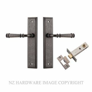 IVER 13742KPASS60 VERONA PASSAGE LATCH KITSET STEPPED PLATE DISTRESSED NICKEL