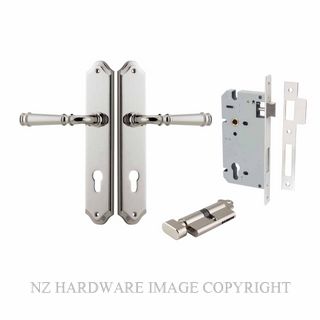 IVER 14218KENTR60KT VERONA KEY-TURN ENTRANCE LOCK KITSET SHOULDERED PLATE POLISHED NICKEL