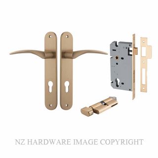 IVER 15728KENTR60KT OXFORD KEY-TURN ENTRANCE LOCK KITSET OVAL PLATE BRUSHED BRASS
