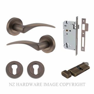 IVER 9221KENTR60KT OXFORD KEY-TURN ENTRANCE LOCK KITSET ROUND ROSE SIGNATURE BRASS