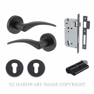 IVER 9223KENTR60KK OXFORD KEY-KEY ENTRANCE LOCK KITSET ROUND ROSE MATT BLACK