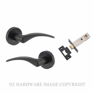 IVER 9223KPASS60 OXFORD PASSAGE LATCH KITSET ROUND ROSE MATT BLACK
