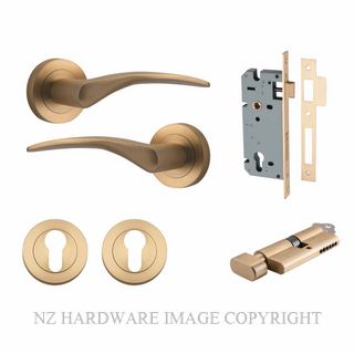 IVER 9364KENTR60KT OXFORD KEY-TURN ENTRANCE LOCK KITSET ROUND ROSE BRUSHED BRASS
