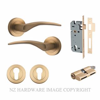 IVER 9364KENTR60KK OXFORD KEY-KEY ENTRANCE LOCK KITSET ROUND ROSE BRUSHED BRASS