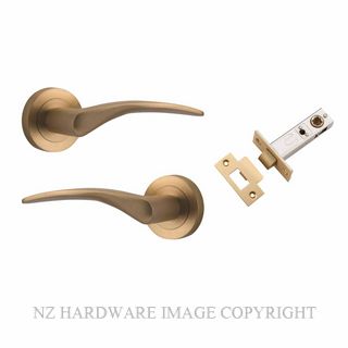 IVER 9364KPASS60 OXFORD PASSAGE LATCH KITSET ROUND ROSE BRUSHED BRASS