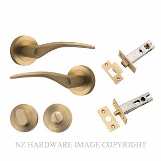 IVER 9364KPRIV60 OXFORD PRIVACY LATCH KITSET ROUND ROSE BRUSHED BRASS