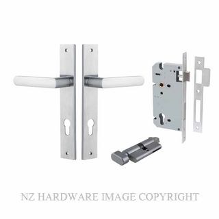 IVER 12360KENTR60KT OSAKA KEY-TURN ENTRANCE LOCK KITSET RECTANGULAR PLATE BRUSHED CHROME