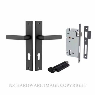 IVER 12860KENTR60KT OSAKA KEY-TURN ENTRANCE LOCK KITSET RECTANGULAR PLATE MATT BLACK