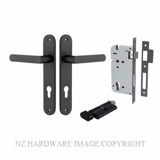 IVER 12864KENTR60KT OSAKA KEY-TURN ENTRANCE LOCK KITSET OVAL PLATE MATT BLACK