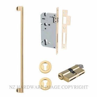 IVER 21300KENTR60KK BALTIMORE 635MM PULL HANDLE KEY-KEY ENTRANCE LOCK KITSET POLISHED BRASS