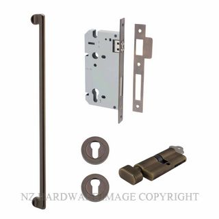 IVER 21301KENTR60KT BALTIMORE 635MM PULL HANDLE KEY-TURN ENTRANCE LOCK KITSET SIGNATURE BRASS