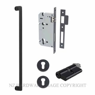 IVER 21303KENTR60KK BALTIMORE 635MM PULL HANDLE KEY-KEY ENTRANCE LOCK KITSET MATT BLACK