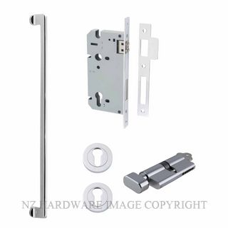 IVER 21304KENTR60KT BALTIMORE 635MM PULL HANDLE KEY-TURN ENTRANCE LOCK KITSET CHROME PLATE