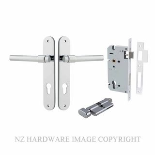 IVER 11900KENTR60KT HELSINKI KEY-TURN ENTRANCE LOCK KITSET OVAL PLATE CHROME PLATE