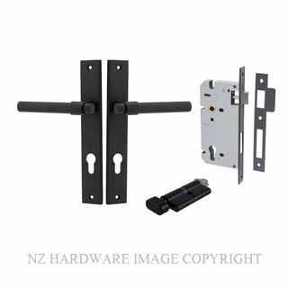 IVER 12896KENTR60KT HELSINKI KEY-TURN ENTRANCE LOCK KITSET RECTANGULAR PLATE MATT BLACK