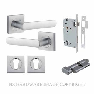 IVER 21185KENTR60KT OSAKA KEY-TURN ENTRANCE LOCK KITSET SQUARE ROSE BRUSHED CHROME