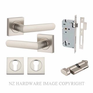 IVER 21189KENTR60KT OSAKA KEY-TURN ENTRANCE LOCK KITSET SQUARE ROSE SATIN NICKEL