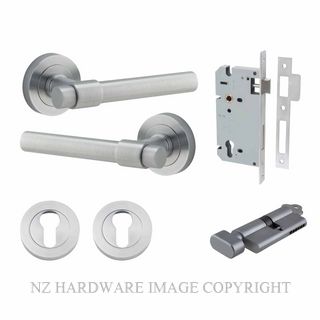 IVER 20625KENTR60KT HELSINKI KEY-TURN ENTRANCE LOCK KITSET ROUND ROSE BRUSHED CHROME