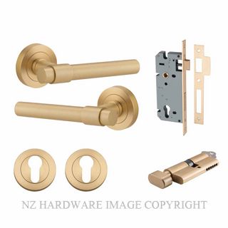 IVER 20626KENTR60KT HELSINKI KEY-TURN ENTRANCE LOCK KITSET ROUND ROSE BRUSHED BRASS