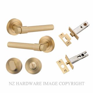 IVER 20626KPRIV60 HELSINKI PRIVACY LATCH KITSET ROUND ROSE BRUSHED BRASS