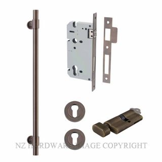 IVER 20702KENTR60KT HELSINKI 560MM PULL HANDLE KEY-TURN ENTRANCE LOCK KITSET SIGNATURE BRASS
