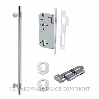 IVER 20705KENTR60KT HELSINKI 560MM PULL HANDLE KEY-TURN ENTRANCE LOCK KITSET CHROME PLATE