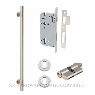 IVER 20710KENTR60KK HELSINKI 560MM PULL HANDLE KEY-KEY ENTRANCE LOCK KITSET SATIN NICKEL