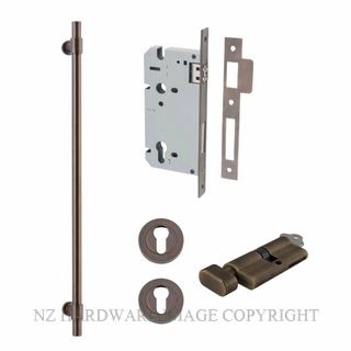 IVER 20713KENTR60KT HELSINKI 710MM PULL HANDLE KEY-TURN ENTRANCE LOCK KITSET SIGNATURE BRASS