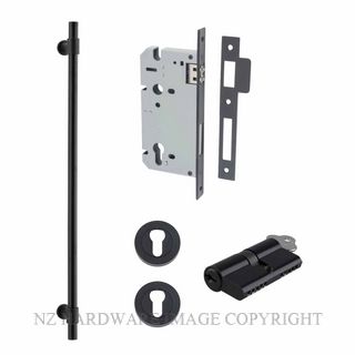 IVER 20715KENTR60KK HELSINKI 710MM PULL HANDLE KEY-KEY ENTRANCE LOCK KITSET MATT BLACK